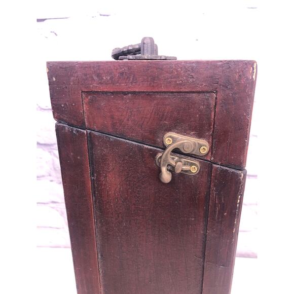 Vintage Decorative Faux Two Book Retro Wine Box Solid Wood Storage Hinge Closure - Picture 5 of 16
